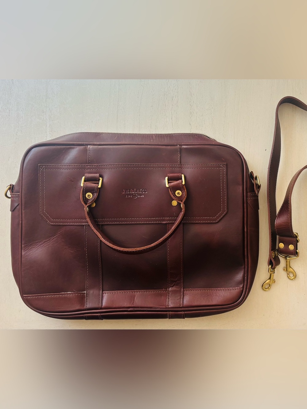 J.W Hulme Co messenger leather bag